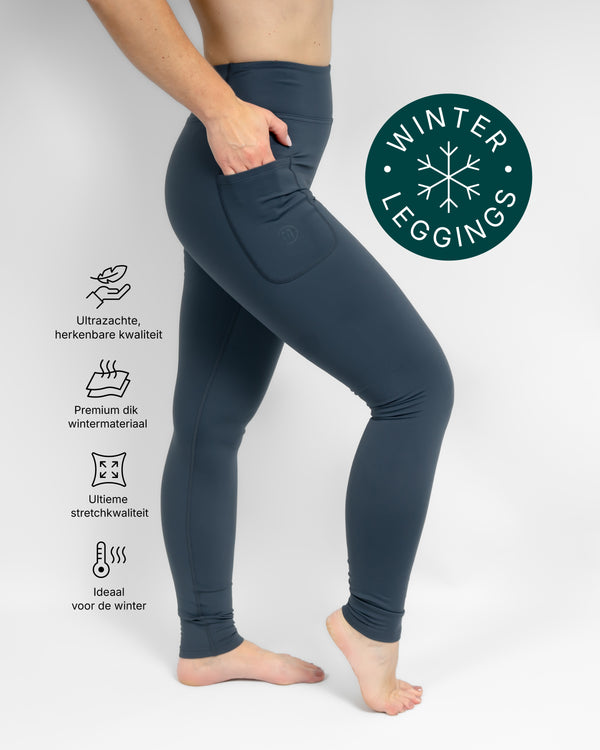 Aya Dusty Blue Winter Leggings