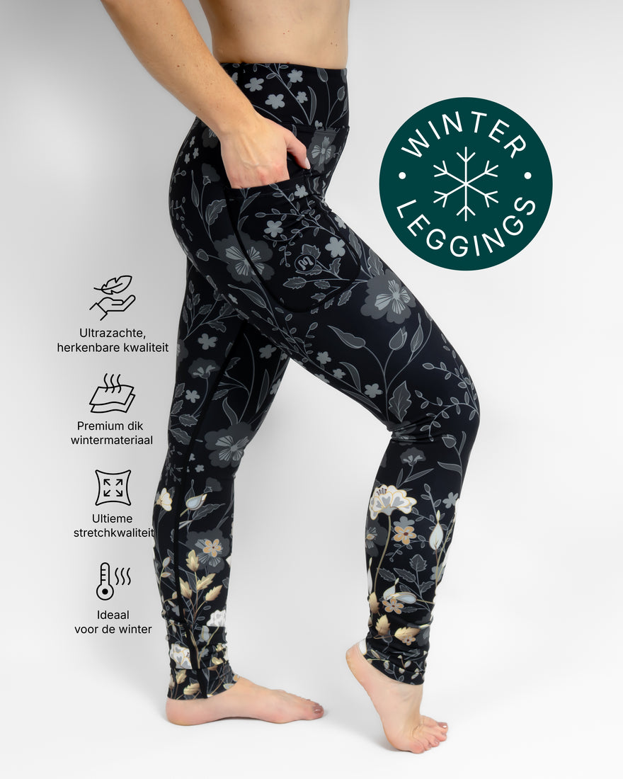 Aya Elegant Floral Tight Fit Winter Leggings