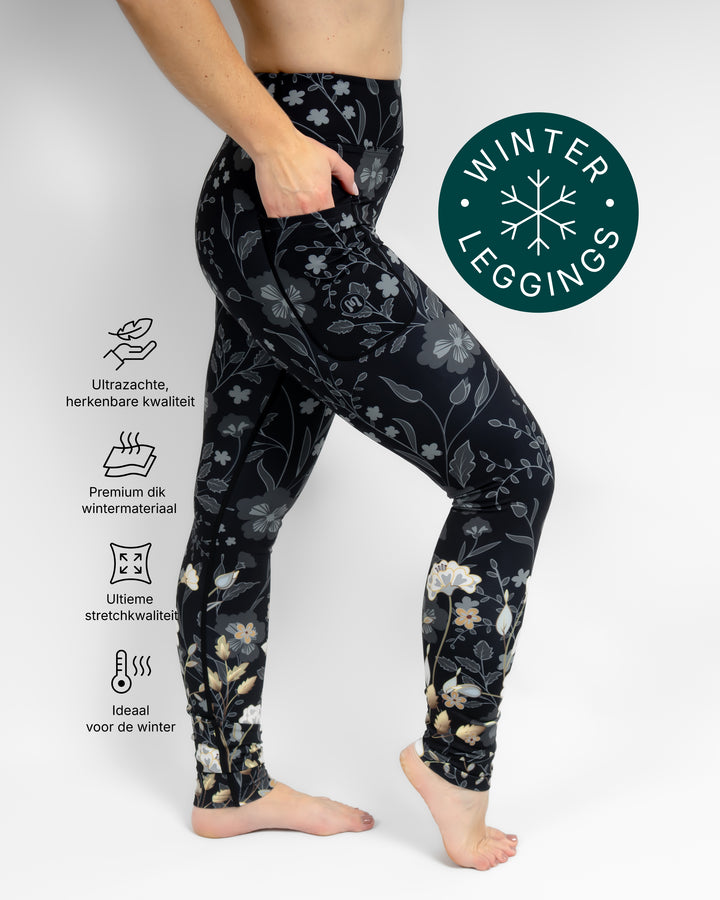 Aya Elegant Floral Winter Leggings
