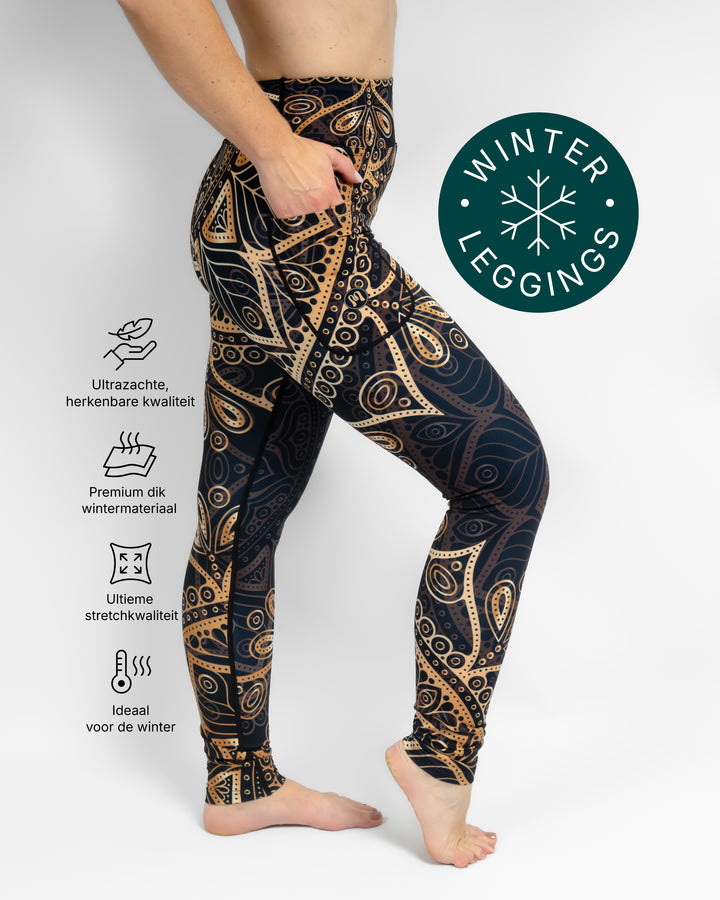 Aya Golden Mandala Winter Leggings
