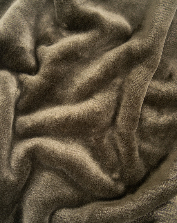 Faye Deep Olive Blanket