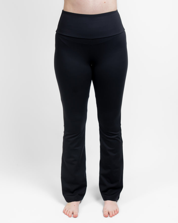 Maya Black Flared Leggings Without Pockets