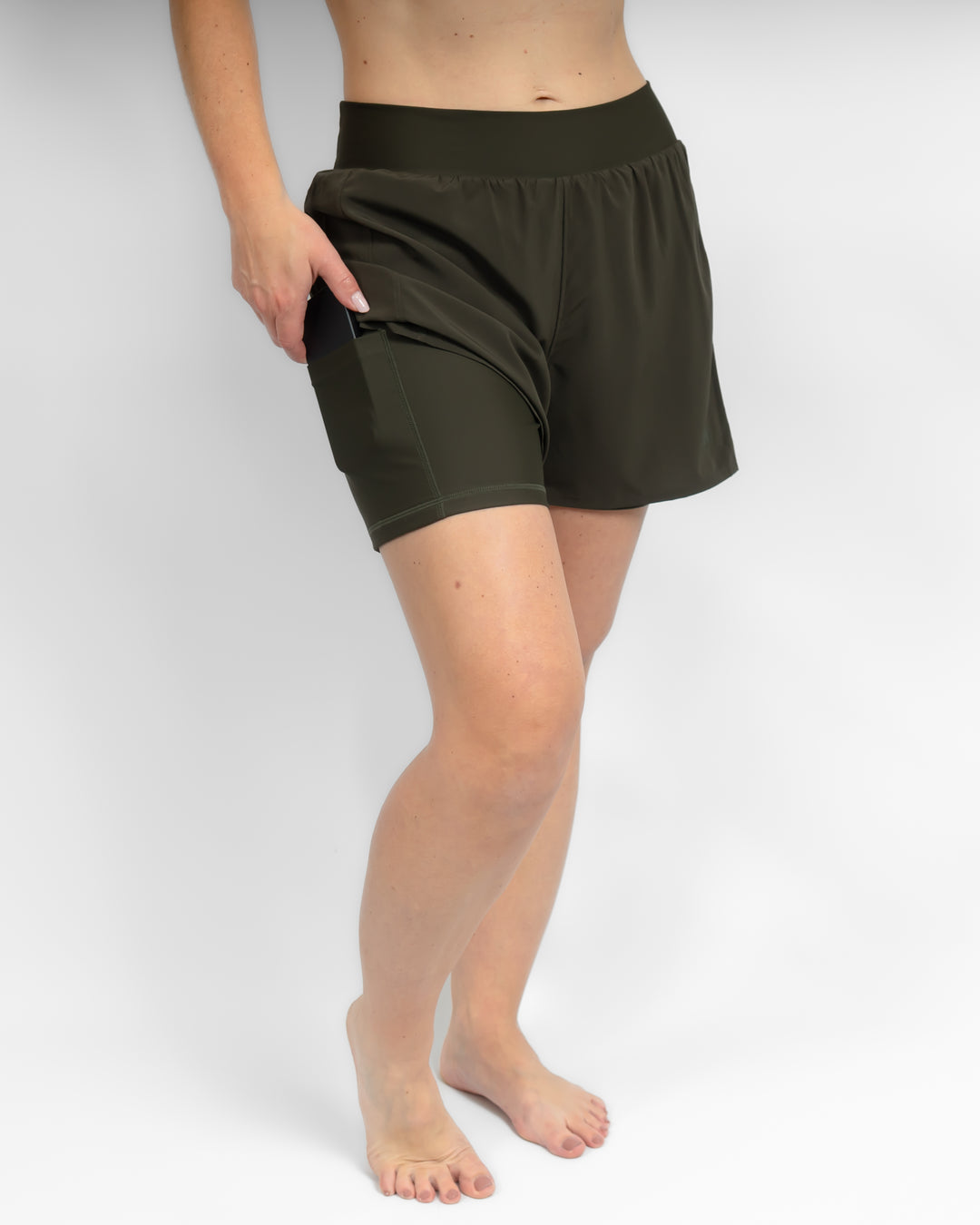 Freya 2-in-1 Deep Olive Shorts