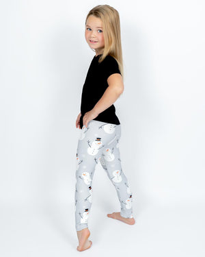 Grey Snowman Kids' Leggings