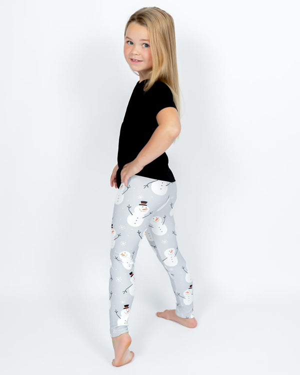 Grey Snowman Kids' Leggings