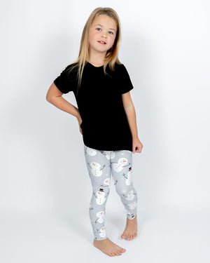Grey Snowman Kids' Leggings