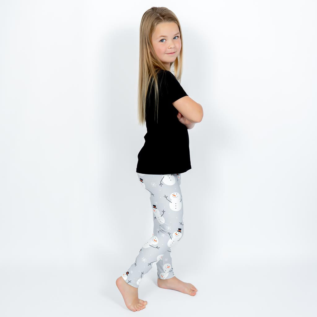 Grey Snowman Kids' Leggings