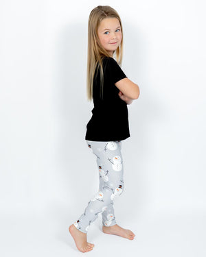 Grey Snowman Kids' Leggings