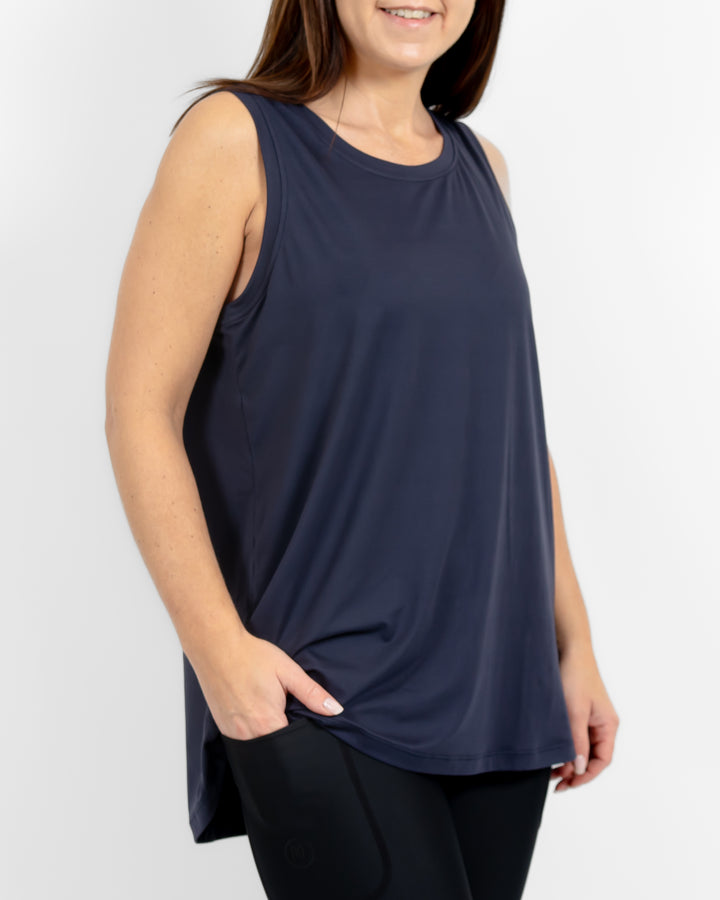 Mira Relaxed Deep Blue Top
