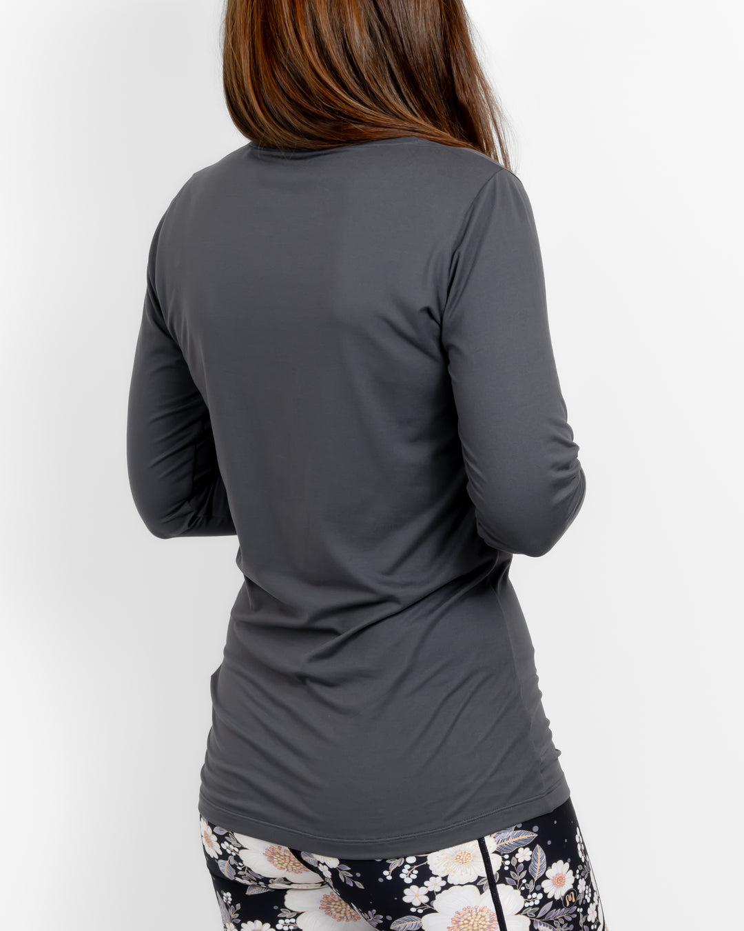 Mira Fitted Deep Grey Long-Sleeve