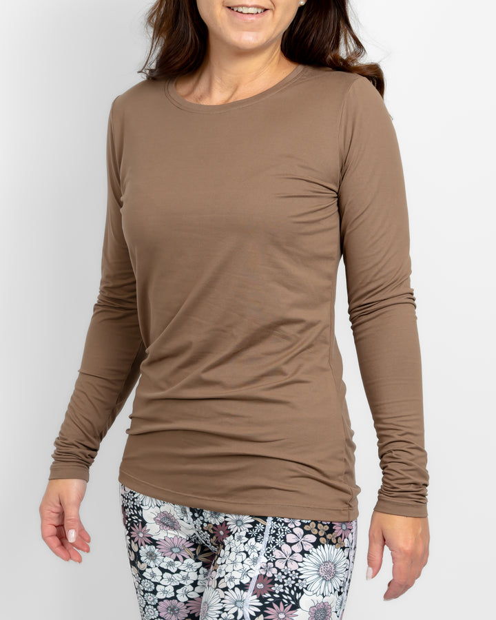 Mira Fitted Latte Long-Sleeve