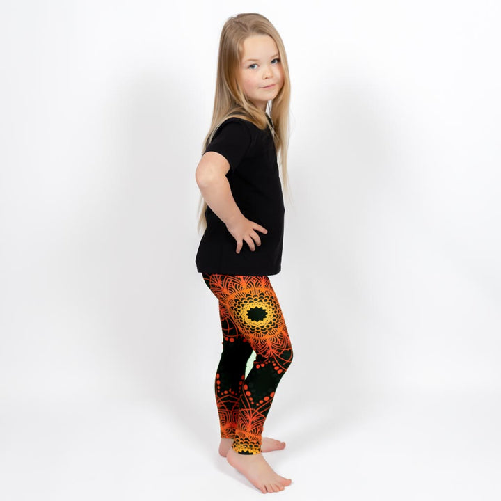 Orange Mandala Kids' Leggings