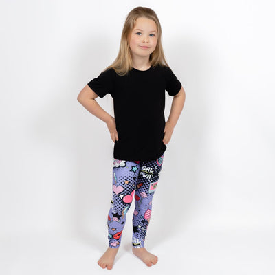 Purple Comics Kids Leggings