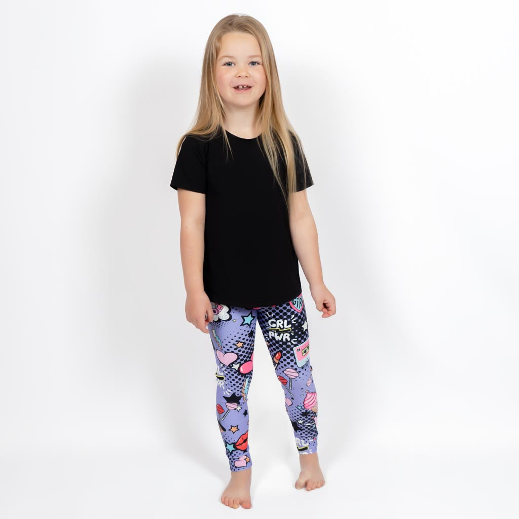 Purple Comics Kids Leggings