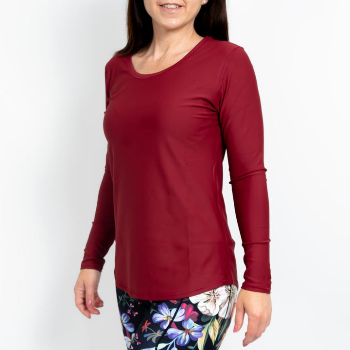 Vigga Fitted Bordeaux Long-Sleeve