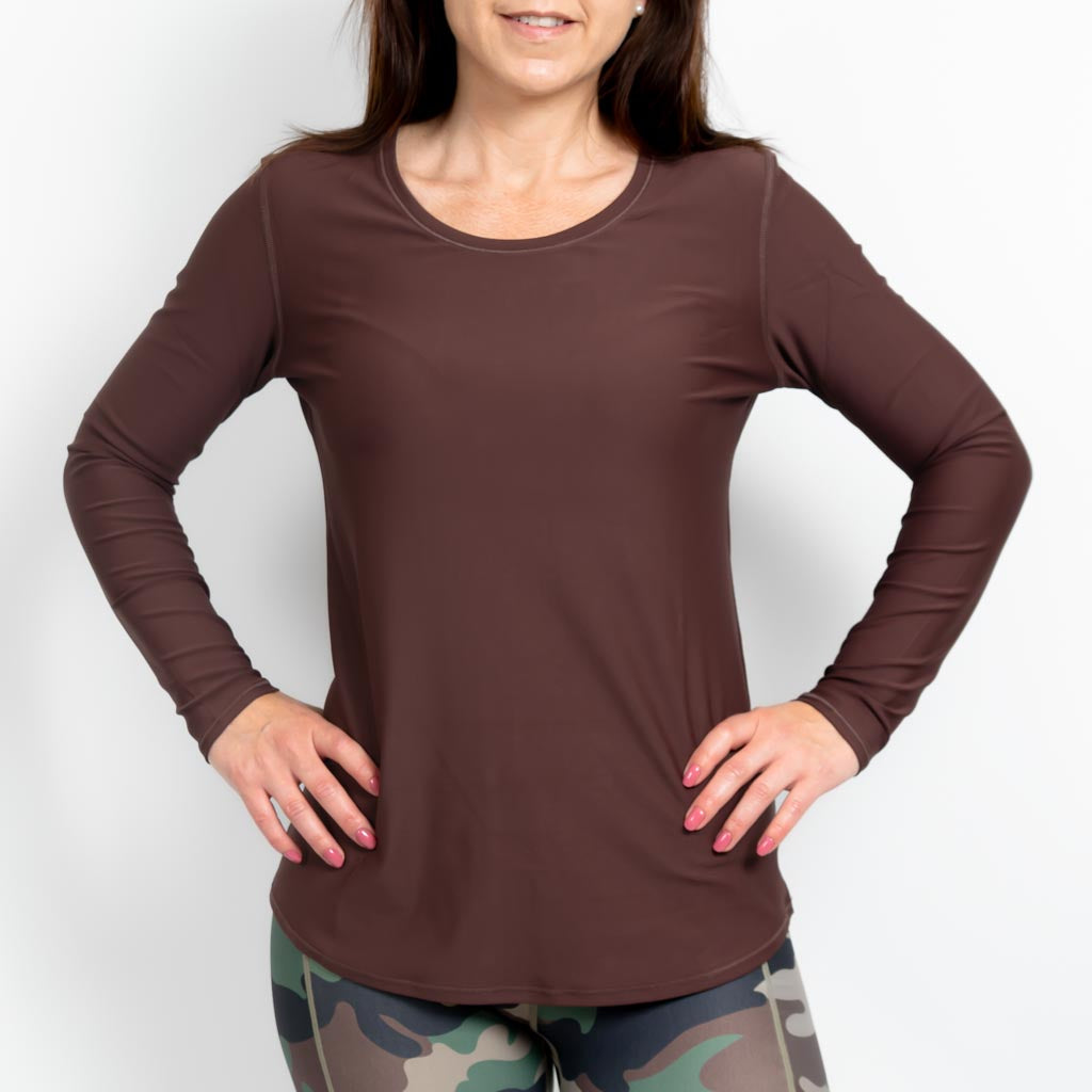 Vigga Fitted Brown Long-Sleeve