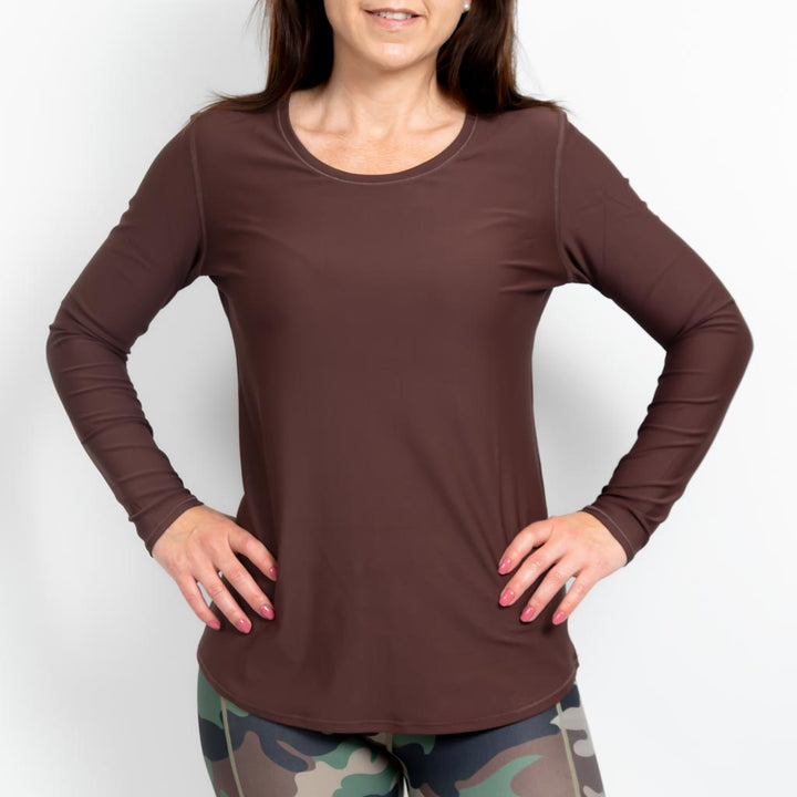 Vigga Fitted Brown Long-Sleeve