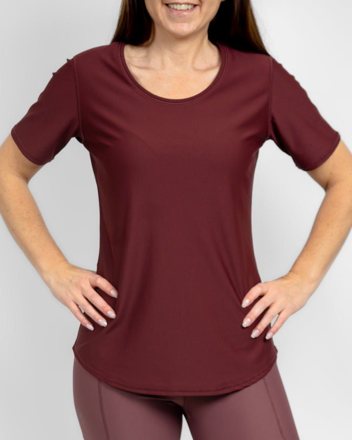 Vigga Fitted Deep Bordeaux T-Shirt