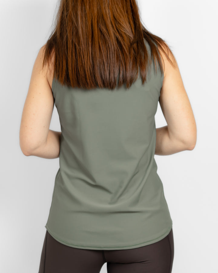 Vigga Fitted  Dusty Green Top