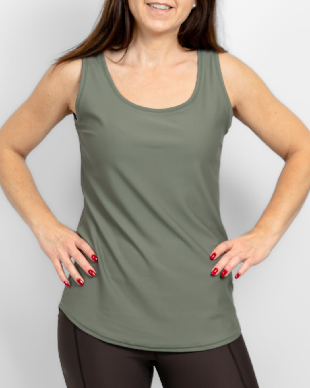 Vigga Fitted  Dusty Green Top