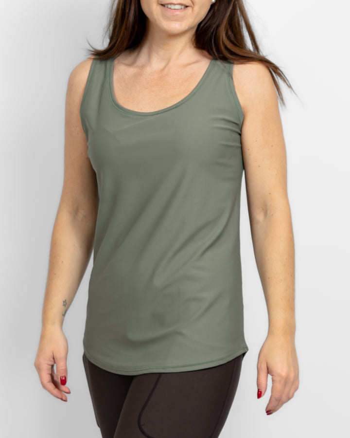 Vigga Fitted  Dusty Green Top