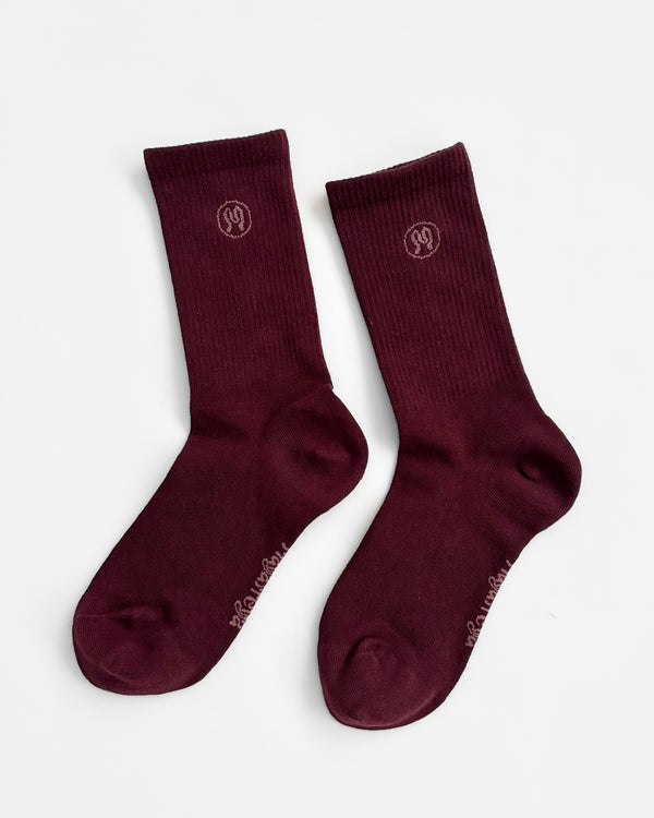 Zoe Deep Bordeaux Socks