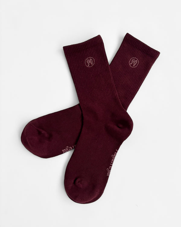 Zoe Deep Bordeaux Socks