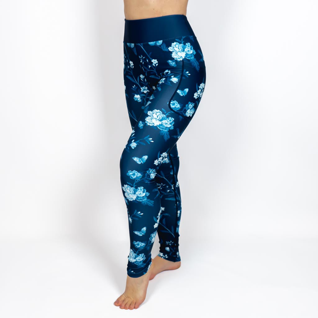 Blue Vintage Bloom Leggings
