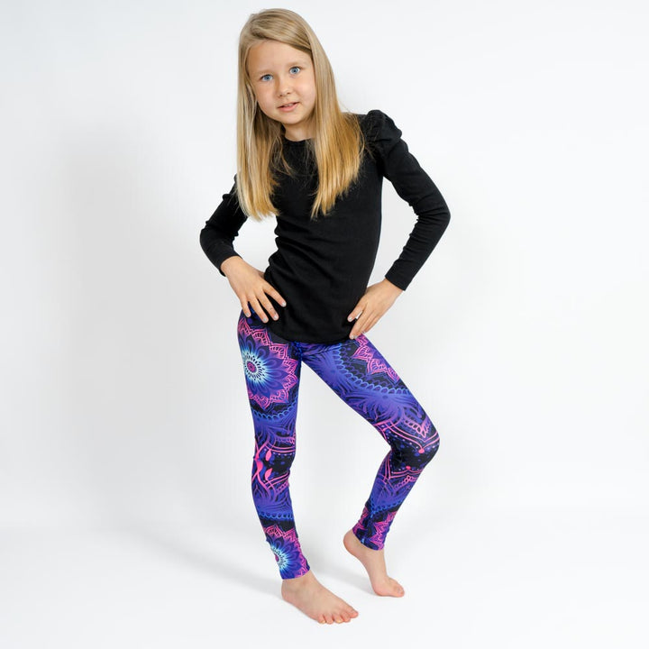 Neon Mandala Kids Leggings