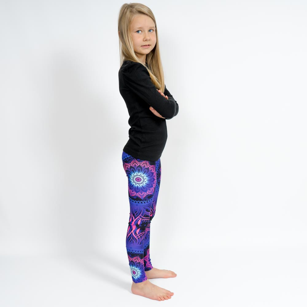 Neon Mandala Kids Leggings