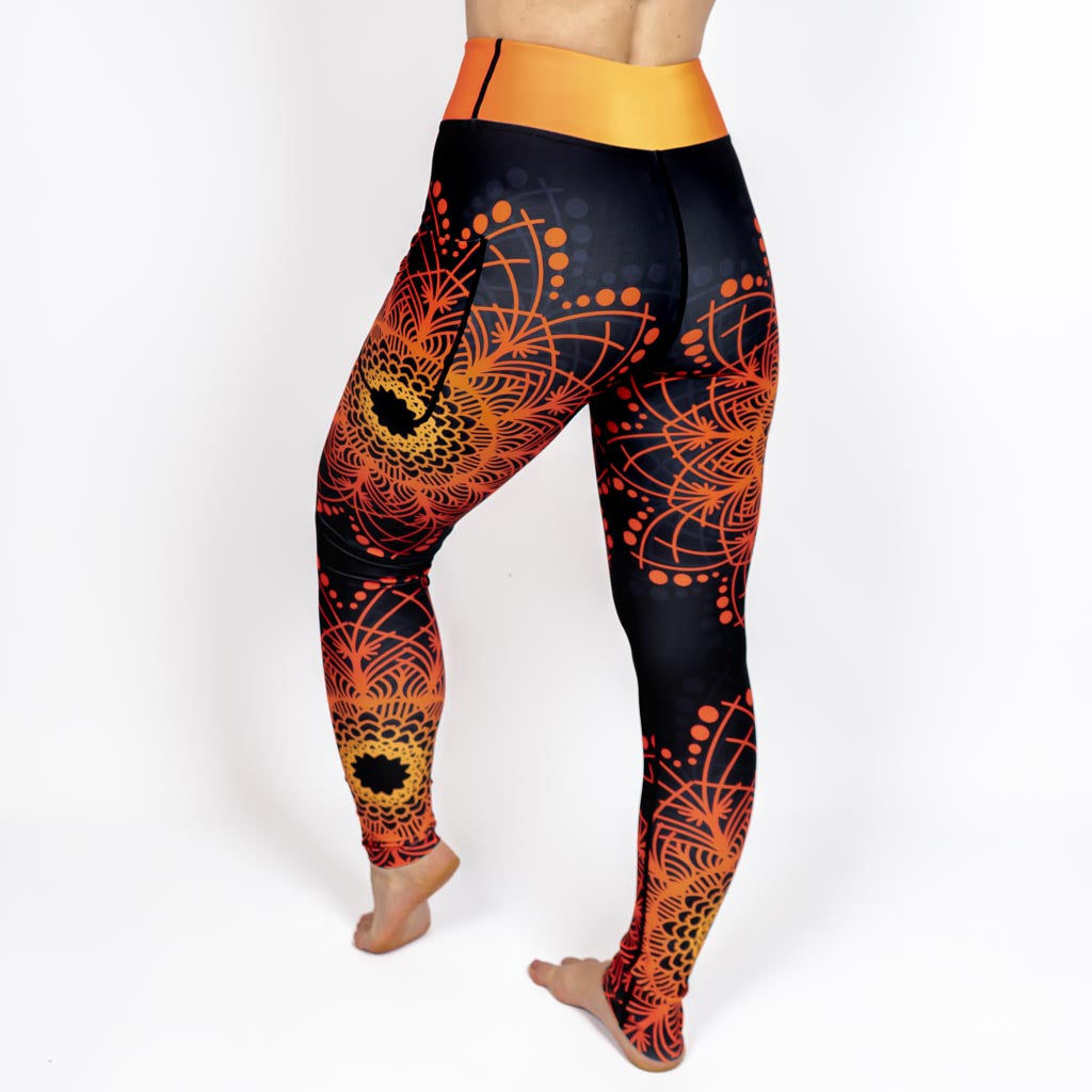 Orange Mandala Leggings