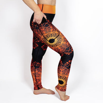 Orange Mandala Leggings