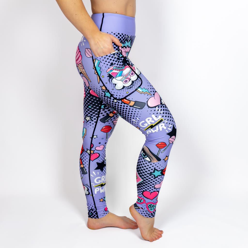 Purple Comics Leggings